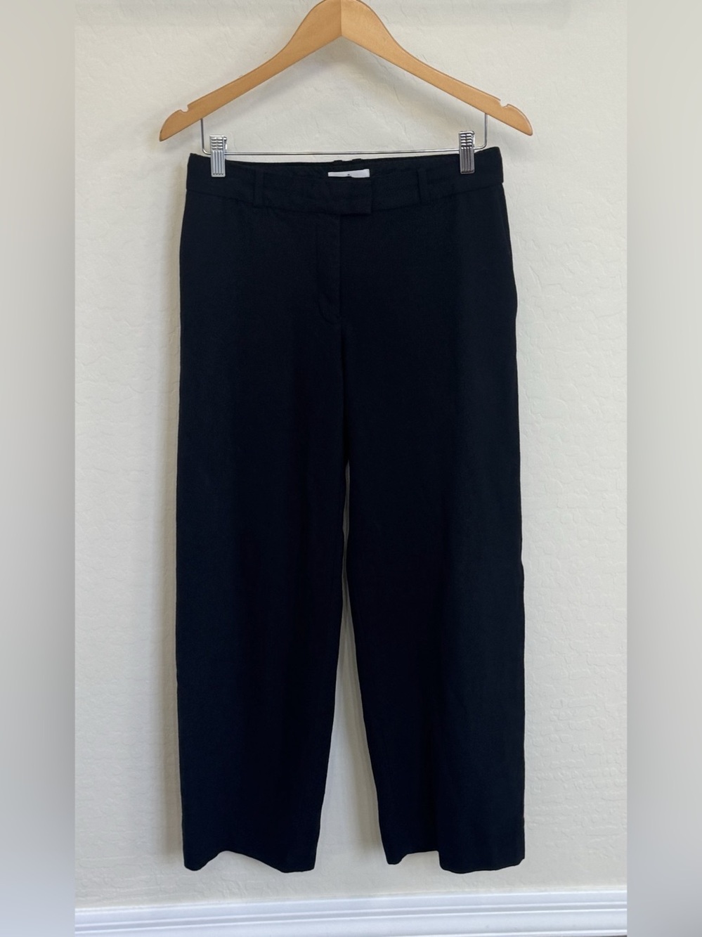 Babaton Aritzia Accomplish Black Wool Wide Straight Leg Trousers Pants Size 6